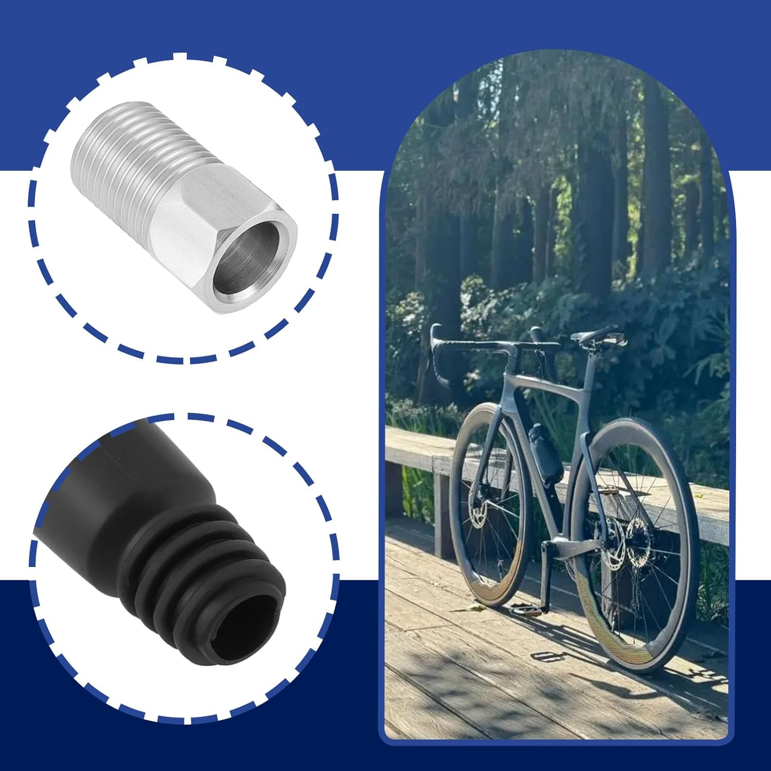 8 Set Bicycle Bike Hydraulic Disc Brake Hose Olive Brake Hose Insert Barb Screws Repair Kit Olive Connector Compatible with TEKTRO image number 3