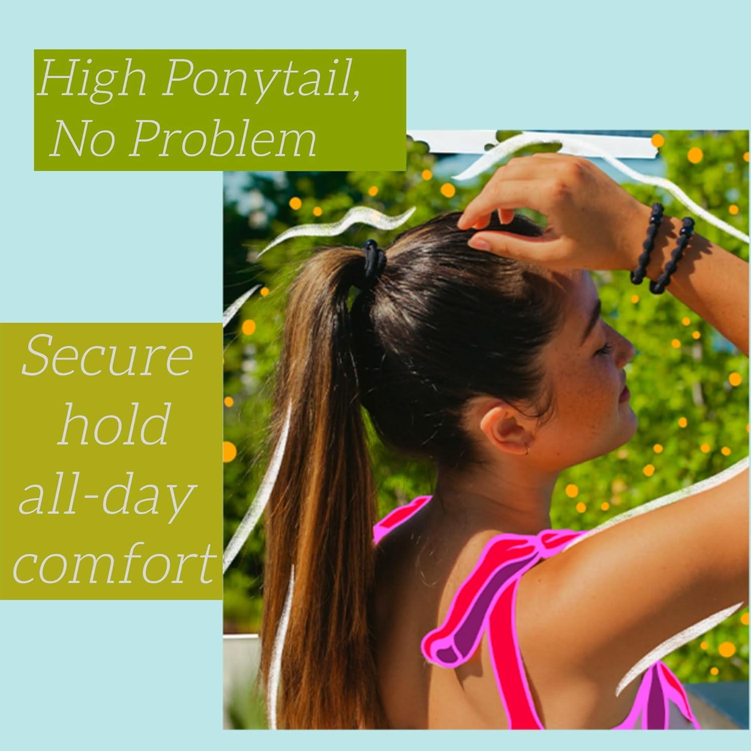 Kawlxpp 3X Stronger Hair Ties - 10-Pack Damage-Free Elastics for All Hair Types, Workouts & Daily Use | Non-Snap, Retain Shape (Earthtones, Medium) image number 2