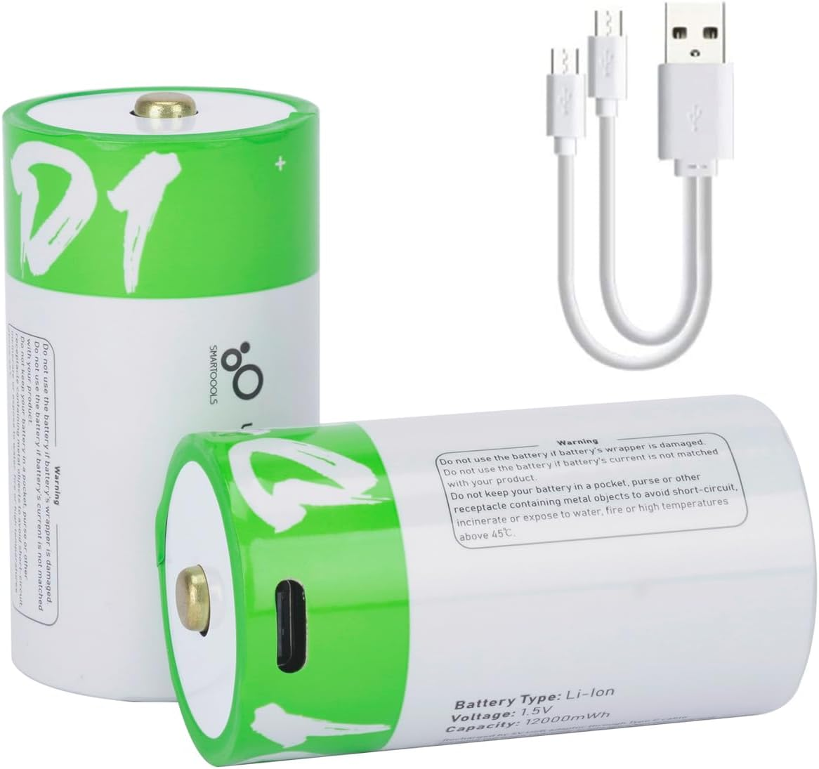 USB AAA Lithium Ion Rechargeable Battery, 1.5V 750Mwh Rechargeable AAA Battery, 1 H Fast Charge, 1200 Cycle with Type C Port Cable, Constant Output,8-Pack