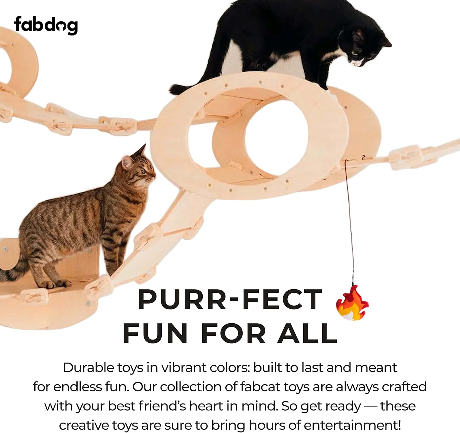 Fabdog Happy Camper Teaser Cat Toy