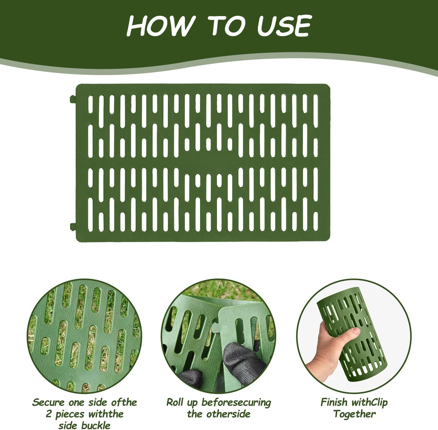 Plastic Plant Guard 10 PCS 34X20 Cm Tree Guards Trunk Protector Bark Plant Protectors Expandable Nursery Mesh for Preventing Tree from Trimmers Mowers (Green) image number 2