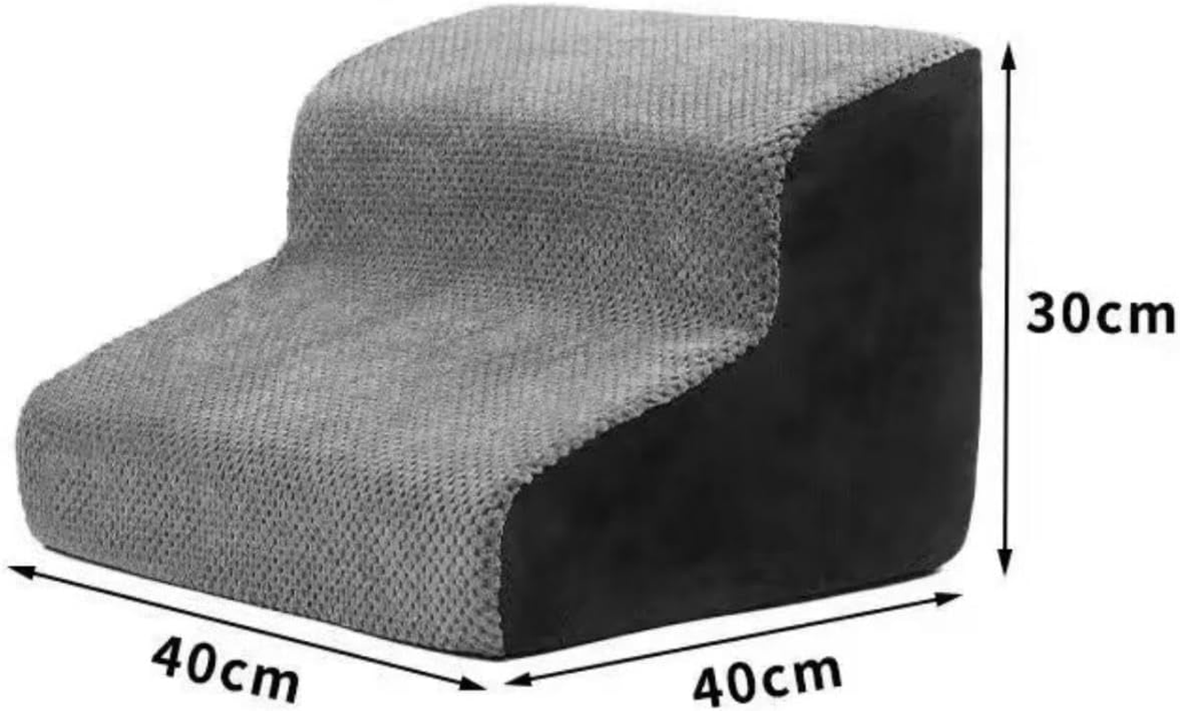 Funtaki Dog Stairs for Small Dogs, Curved Dog Step for Puppy, Older Cats, Non-Slip Pet Ramp for Sofa, Couch or Bed, Ladder with High Density Foam & Washable Cover, 2 Steps