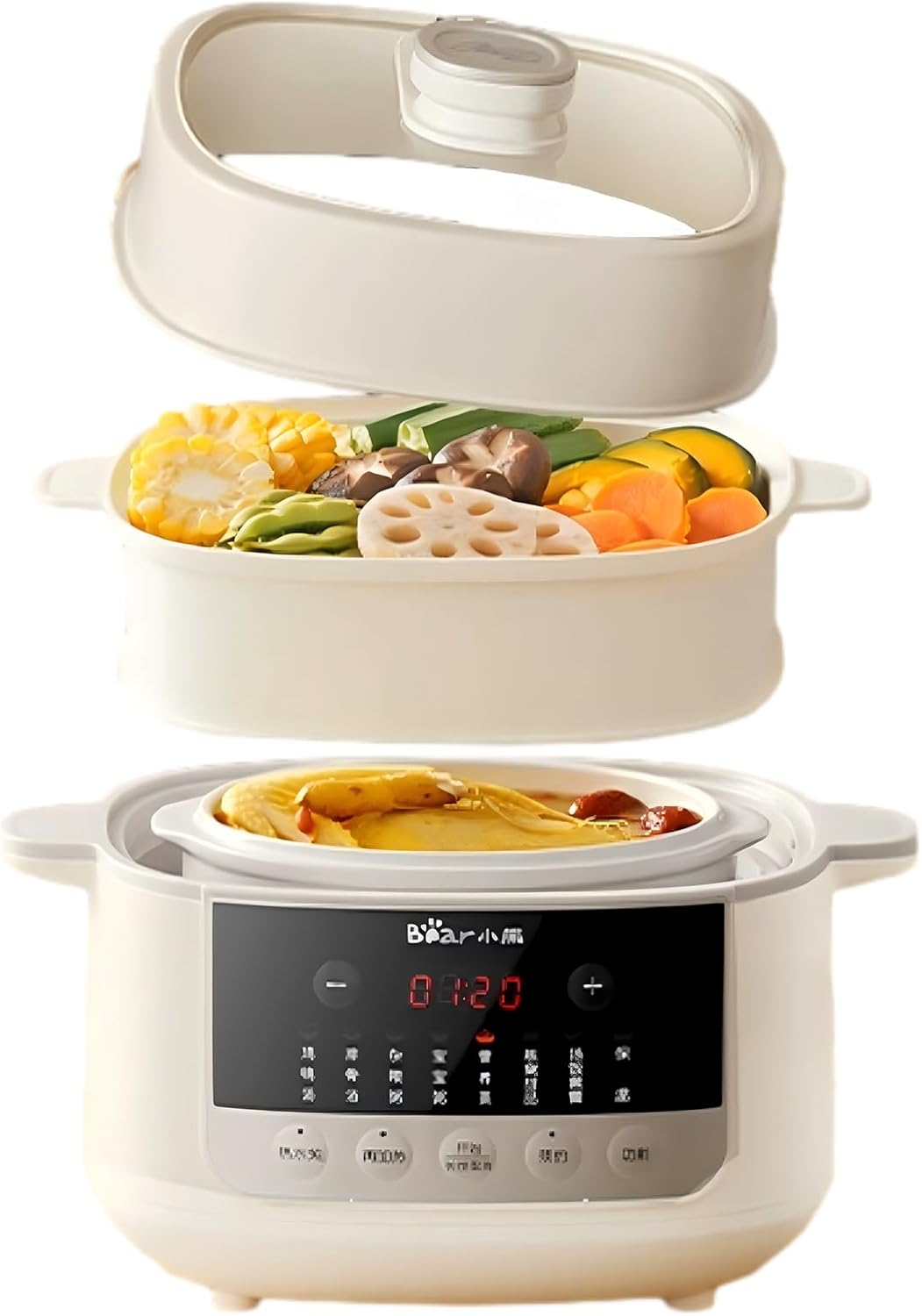 Bear Multi-Functional Electric Stew Pot, 4.1L Micro-Pressure Cooker with 24H Appointment & 8H Keep Warm, Ideal for Soup/Stew/Porridge (Chinese Panel) image number 4