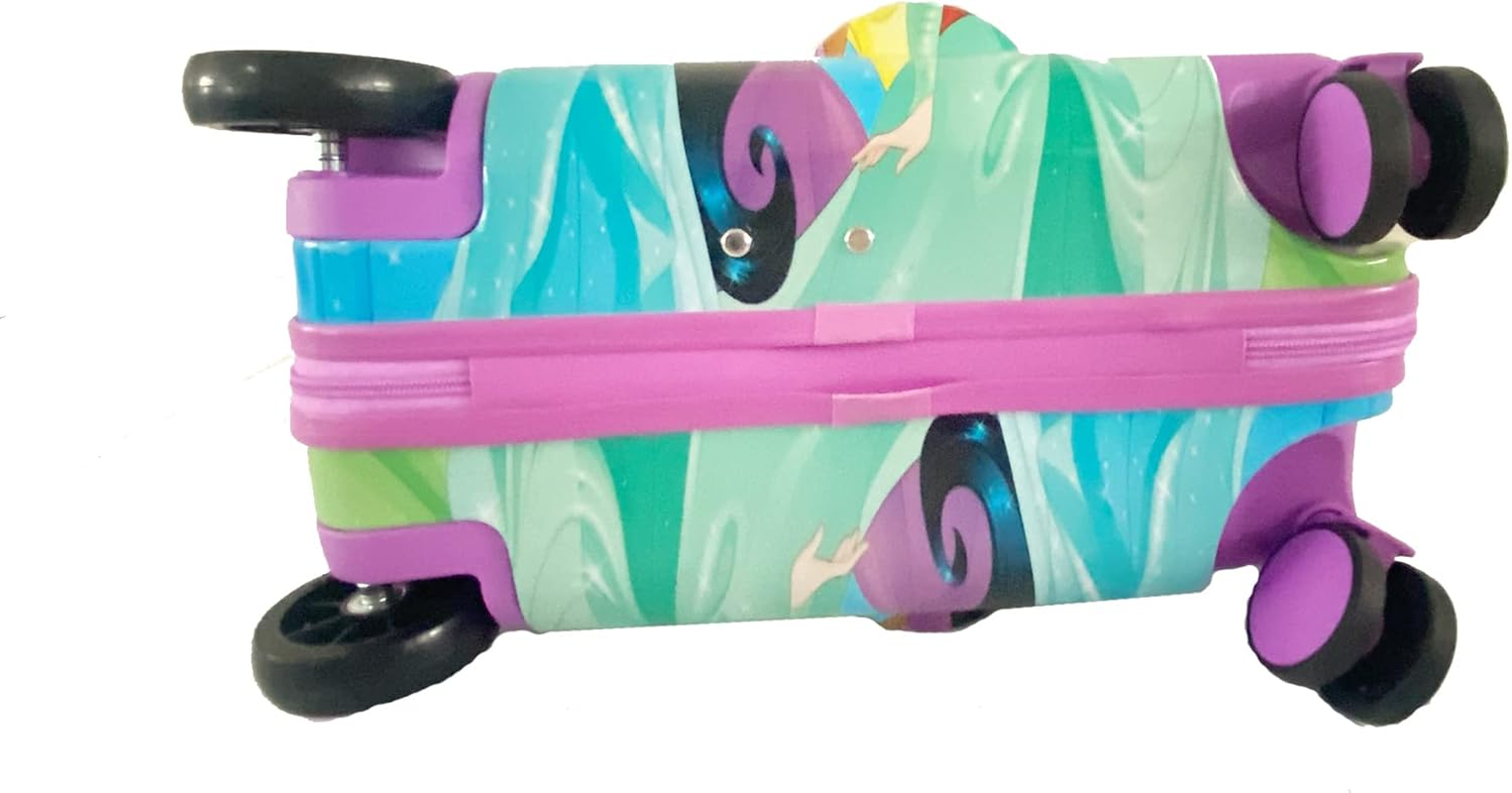 Fast Forward Kids Hardside Ride on Luggage for Kids 18" Suitcase Cute Lightweight Travel Trolly, Multicolor, 18 Inch, Princess image number 4