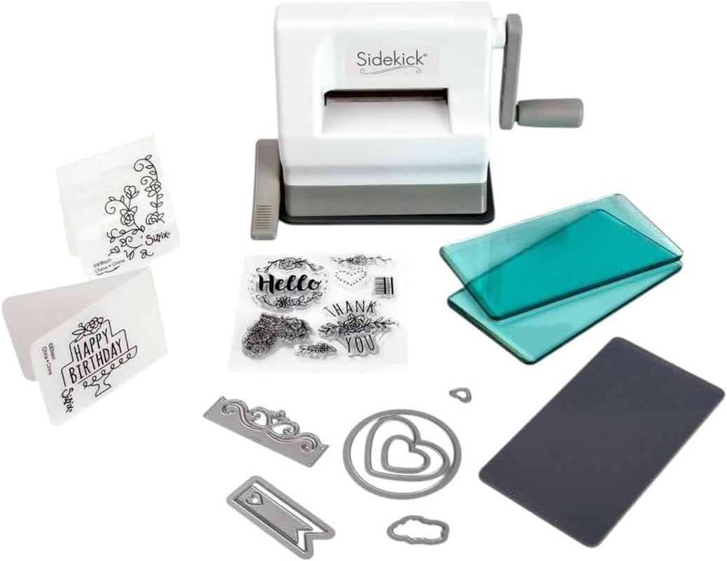 Sizzix Portable Manual Die Cutting & Embossing Machine for Arts & Crafts, Scrapbooking & Cardmaking, 2.5&rdquo; Opening, One Size, Tim Holtz Sidekick Starter Kit