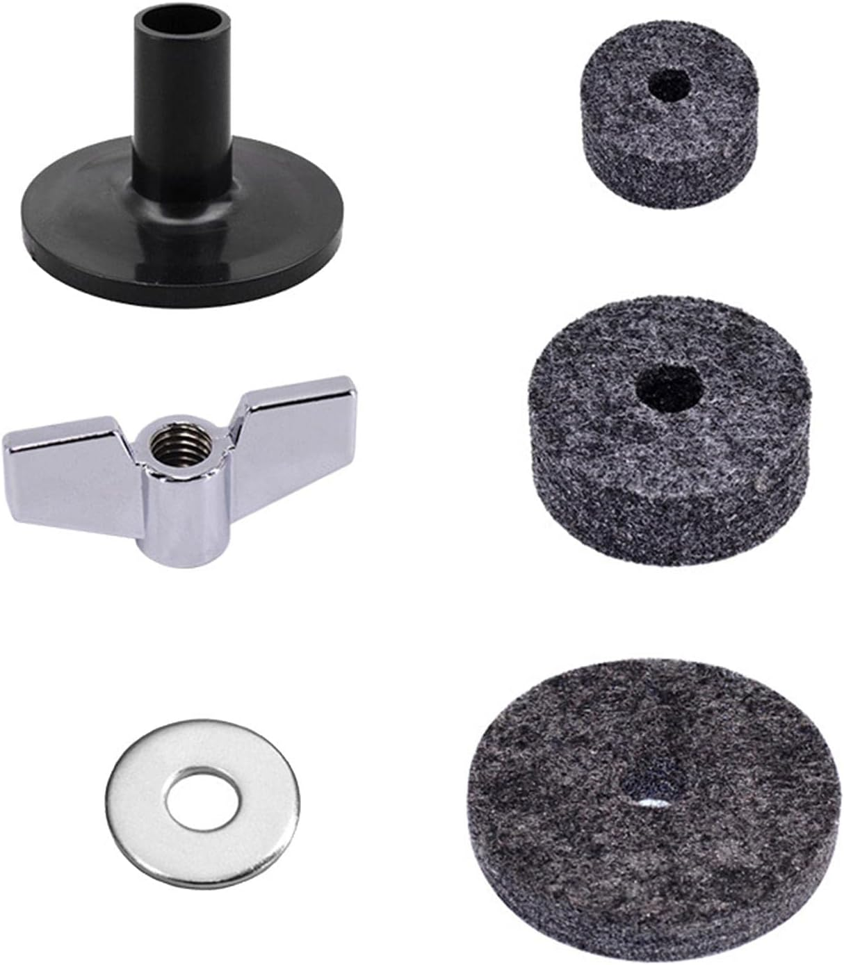 Drum Sets Replacement Cymbal Felt Washer Drum Accessories Replacement Kit, Grey image number 6