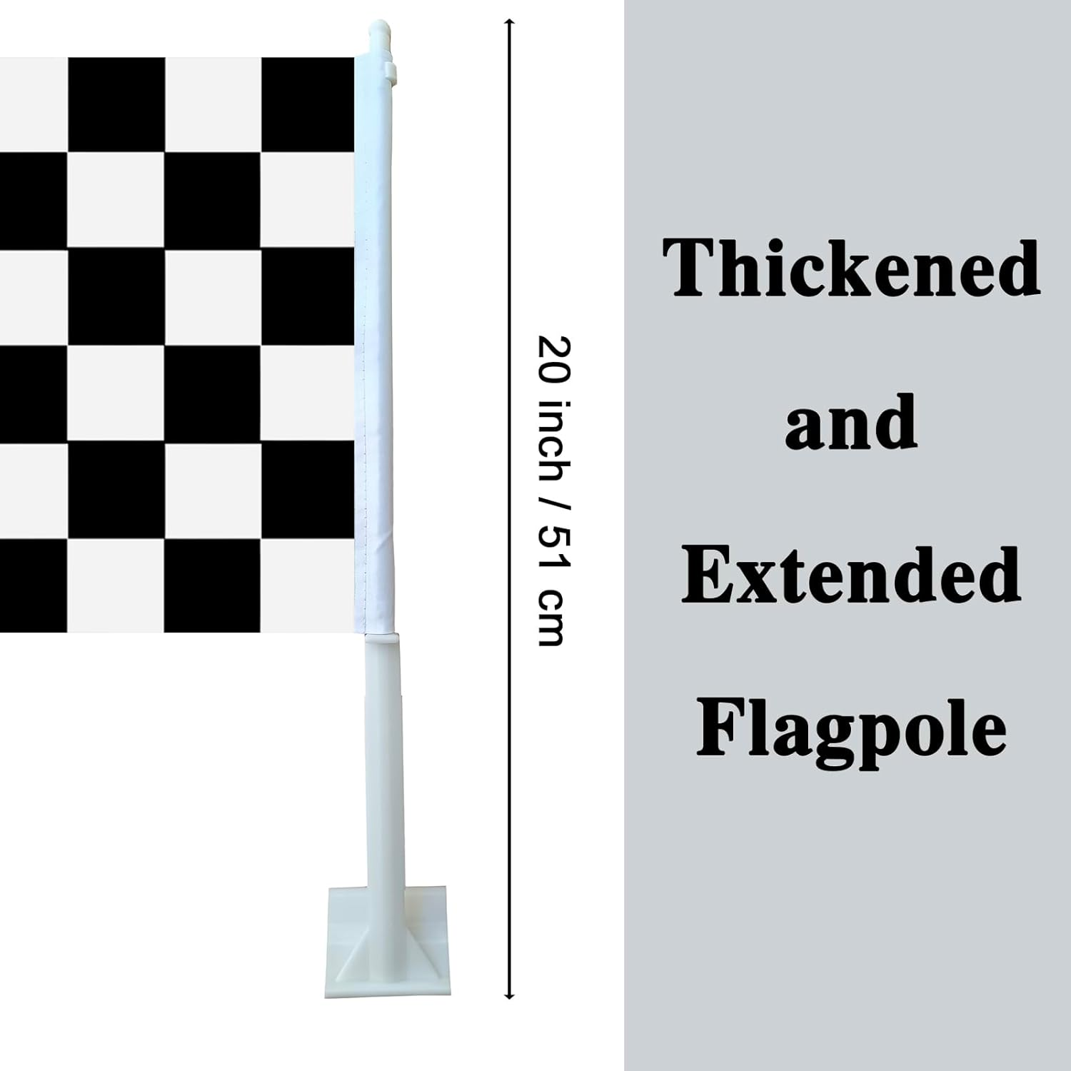 National Car Flag Countries Auto Flag with Window Clip Flagpole Mount Double Sided Printed Car Flags Vehicle Decor (Checkered) image number 3