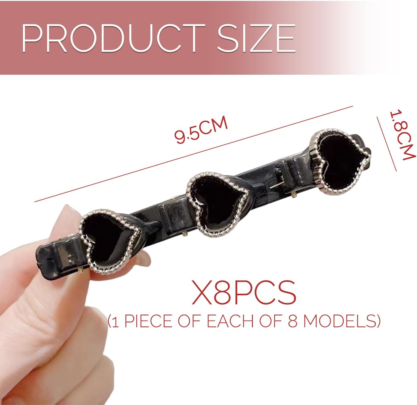 8 Metal Hair Pins, Broken Hair Clips, Fashionable Side Decoration Hairpin, Solid Hair Accessories, Daily Pendulum Collocation image number 2