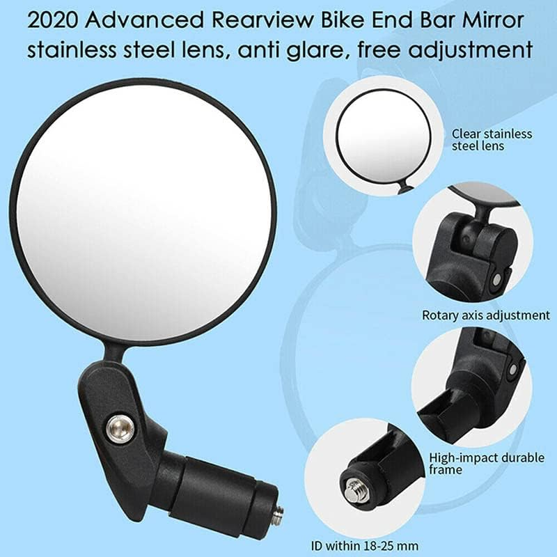 AIMALL 360&deg; Adjustable MTB Mountain Bike Rearview Mirror, Foldable Handlebar Convex Rear View Mirror for Cycling Safety, Fits 0.69-0.87 Inch (17.4-22Mm) Handlebar Diameter image number 5