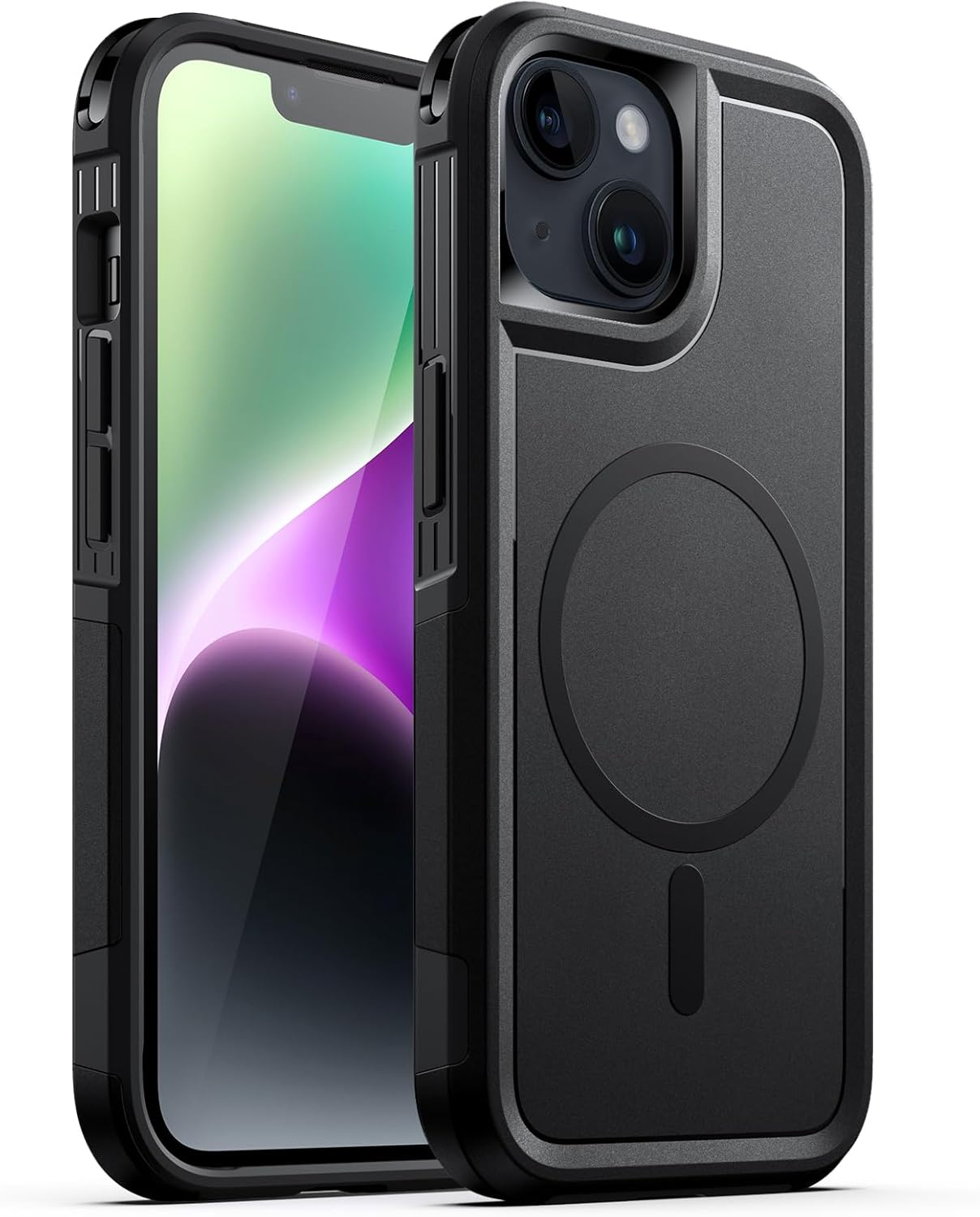 Jetech Case for Iphone 14 6.1-Inch Compatible with Magsafe, Heavy Duty Dual-Layer Rugged Protection, Shockproof Protective Tough Phone Magnetic Cover (Black)