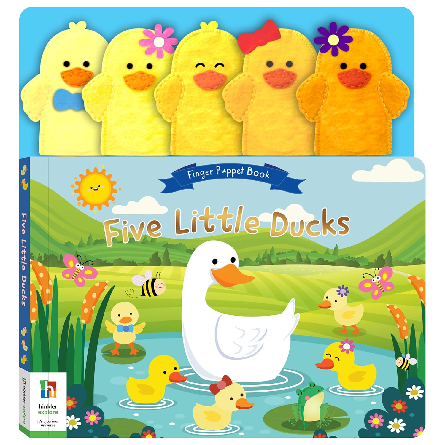 Five Little Ducks Finger Puppet Board Book &ndash; Interactive Nursery Rhyme Book with Felt Puppets &ndash; Babies Children Kids Ages 0-3