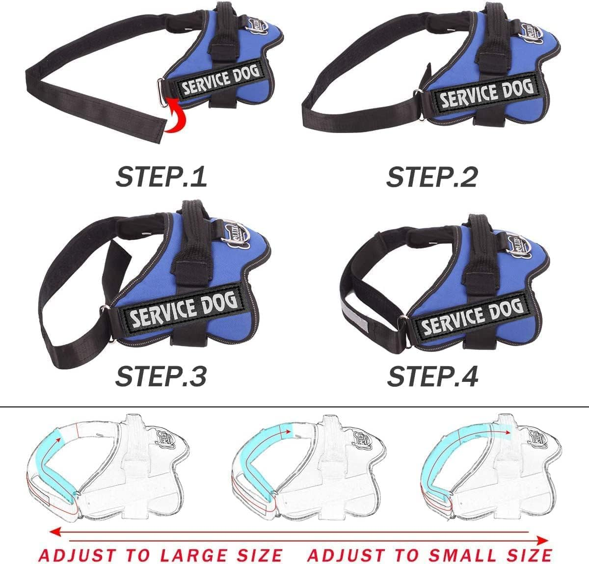 UPET No-Pull Dog Harness, Reflective Heavy Duty Adjustable Escape-Proof Padded Service Dog Puppy Vest for Small, Medium, and Large Dogs Training & Outdoor Walking, Includes 1*Dog Seat Belt.(Blue S) image number 6
