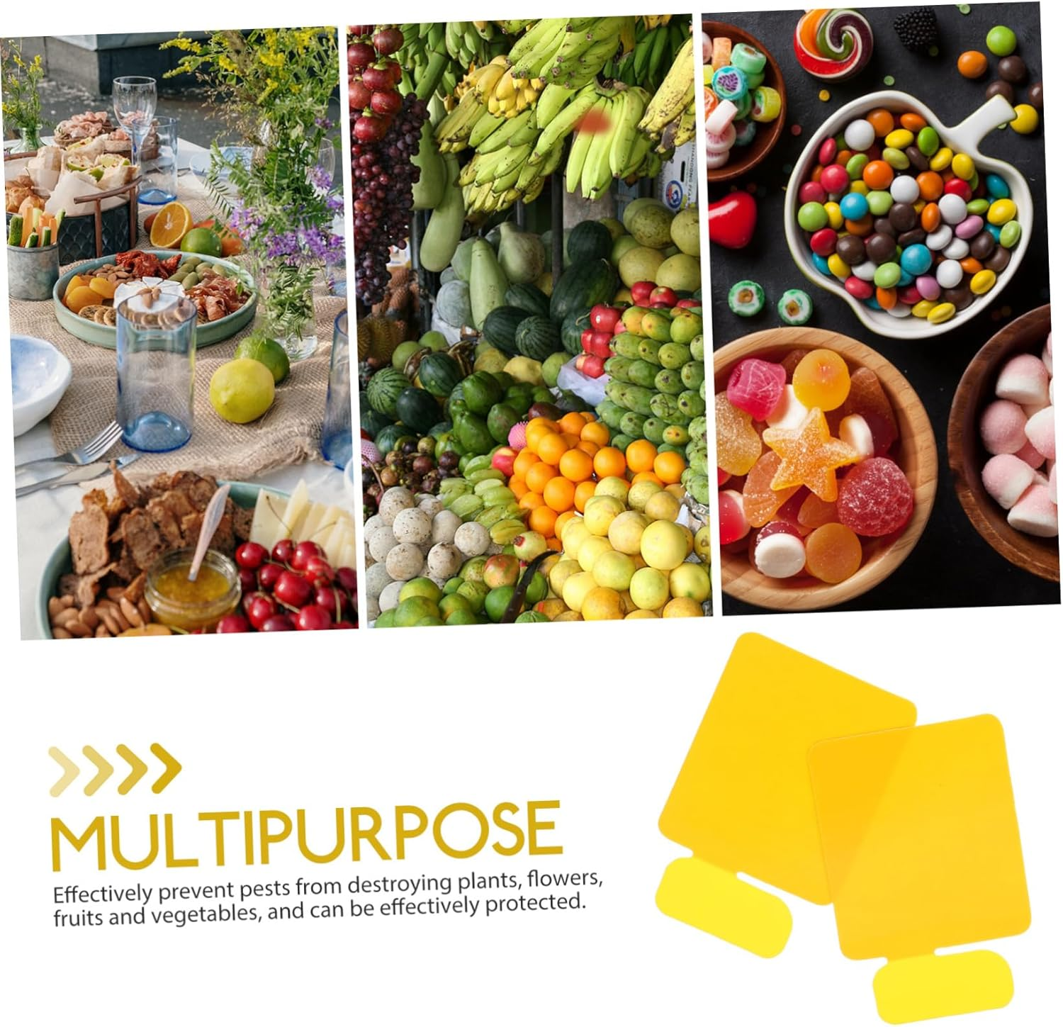 BUTIFULSIC 24Pcs Flying Kit Universal Boards Sticky Boards Bugs Sticky Boards Gardening Supply Paper Yellow image number 4