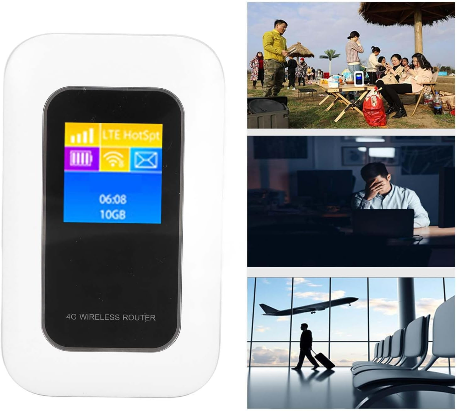 Mobile Wifi Hotspot, 5G 4G LTE Unlocked Wi Fi Hotspot Device with SIM Card Slot, Indoor Outdoor Portable Mini Modem with Colour Display for Travel. image number 2