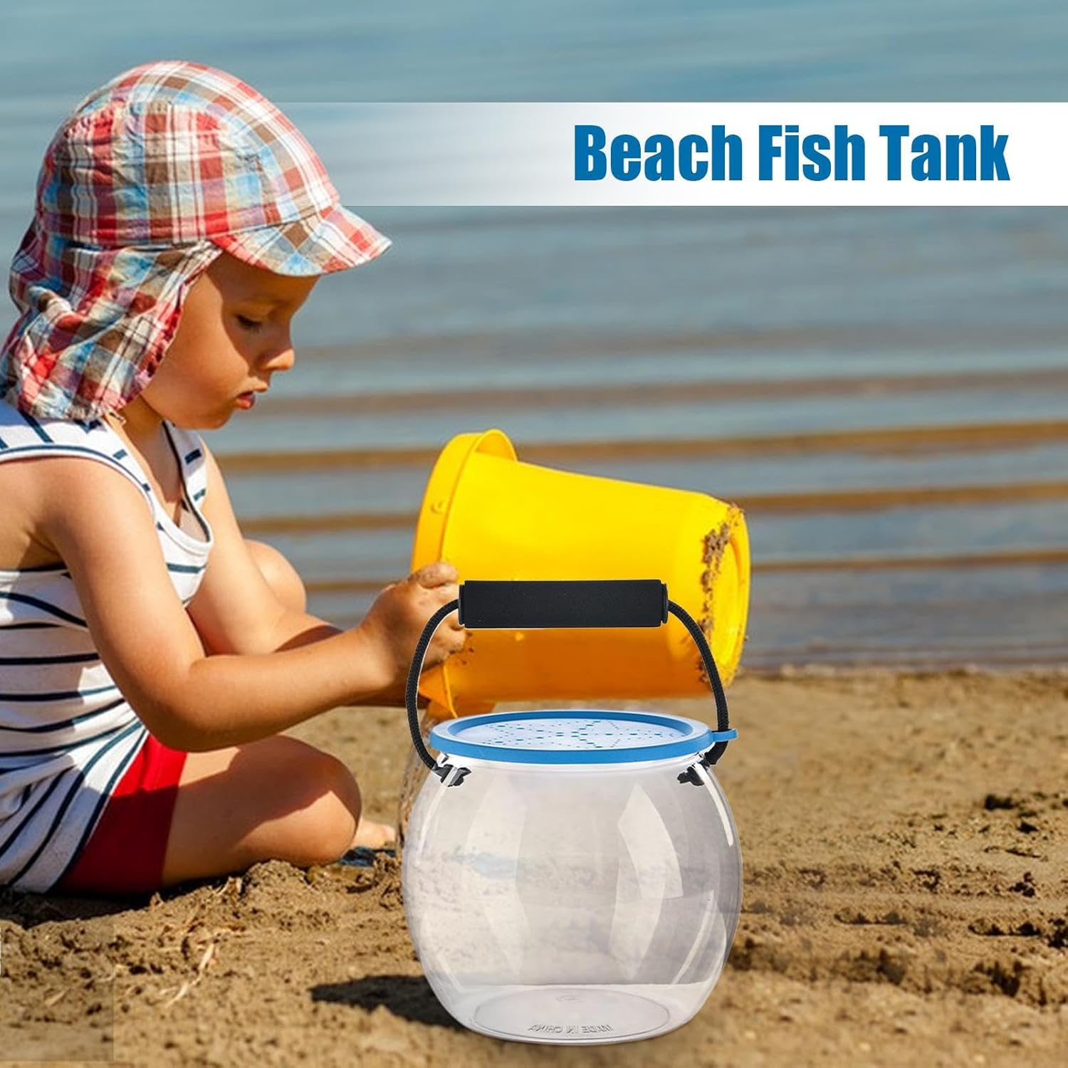 Fish Travel Container - Clear Small Aquarium - Leak-Proof Portable Beach Fishing Tank for Aquariums Kayak Trips Seine Netting Live Bait image number 2