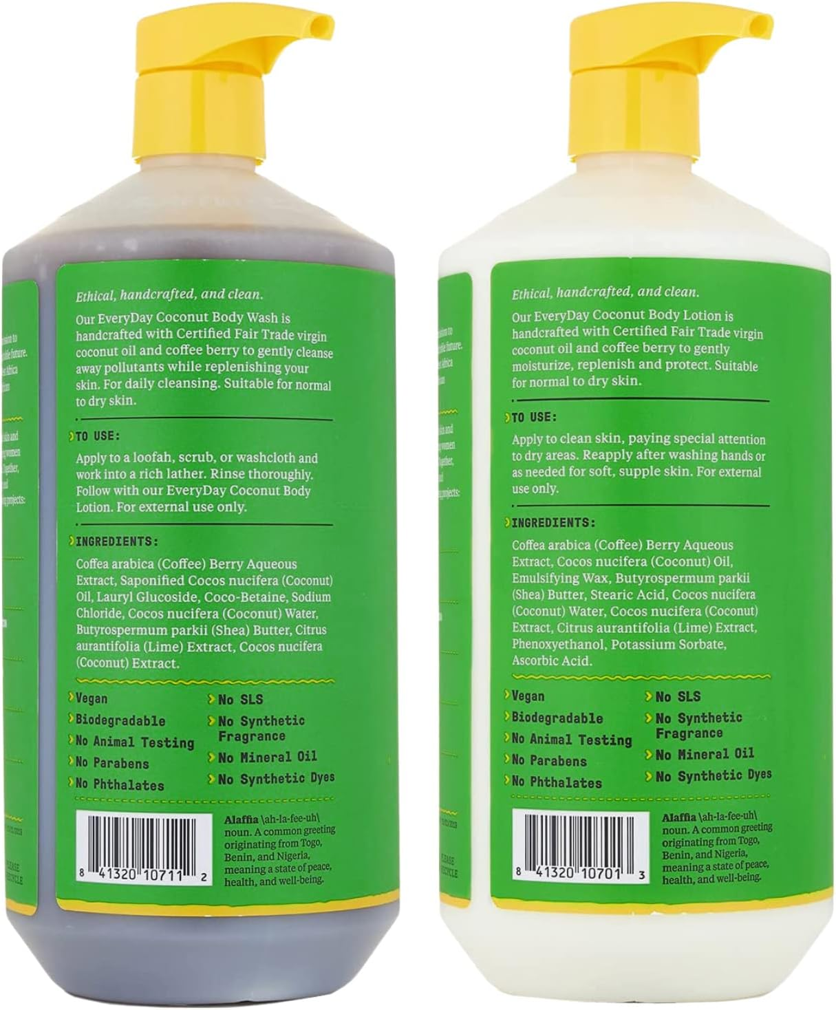 Alaffia Everyday Coconut Hydrating Body Lotion and Body Wash - Normal to Dry Skin, Moisturizing Support for Soft & Supple Skin, Moisturizes and Cleanses Toxins and Grime, Coconut Lime, 32 Fl Oz Each image number 3