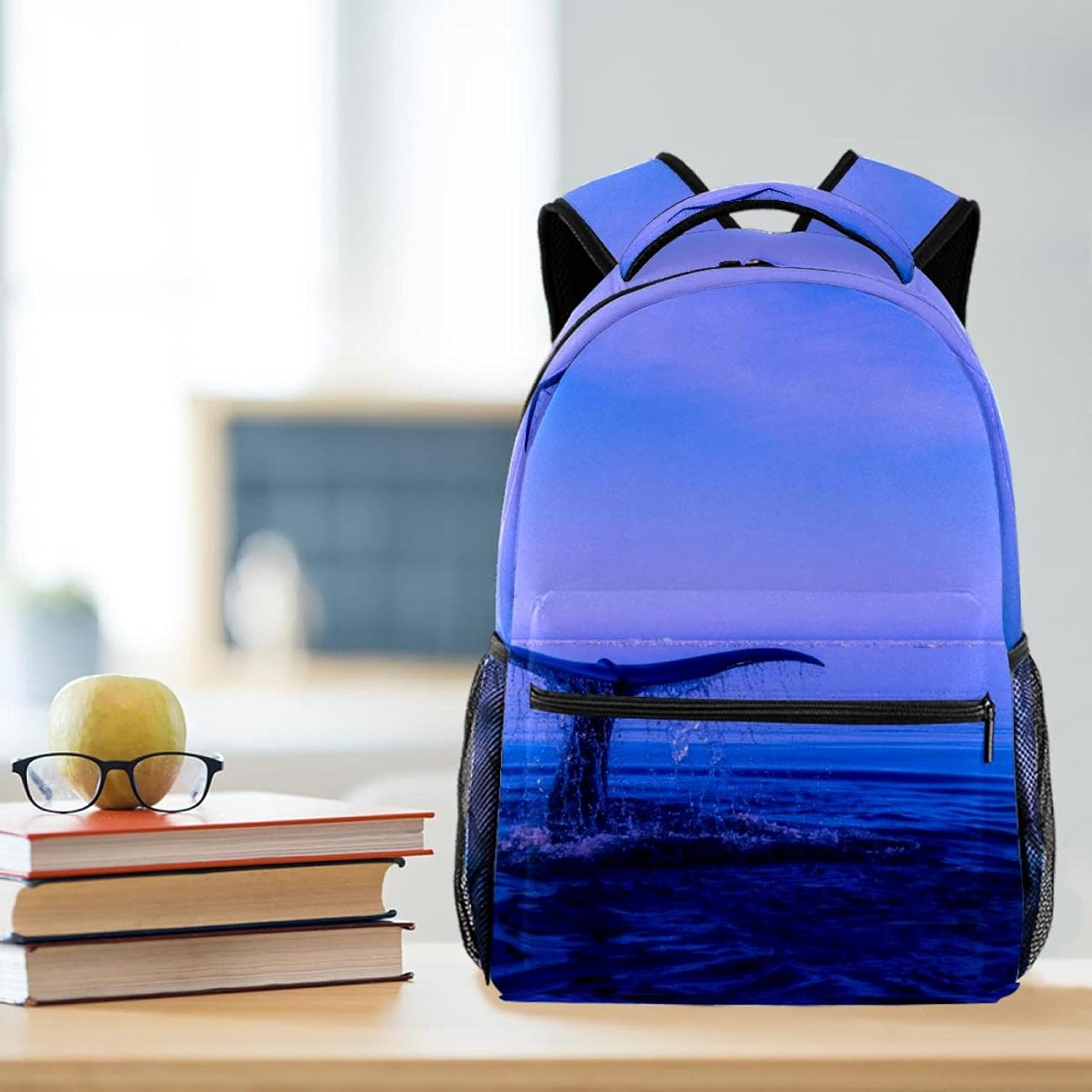 Sea Ocean Whale Backpack Students Shoulder Bags Travel Bag College School Tote Backpacks