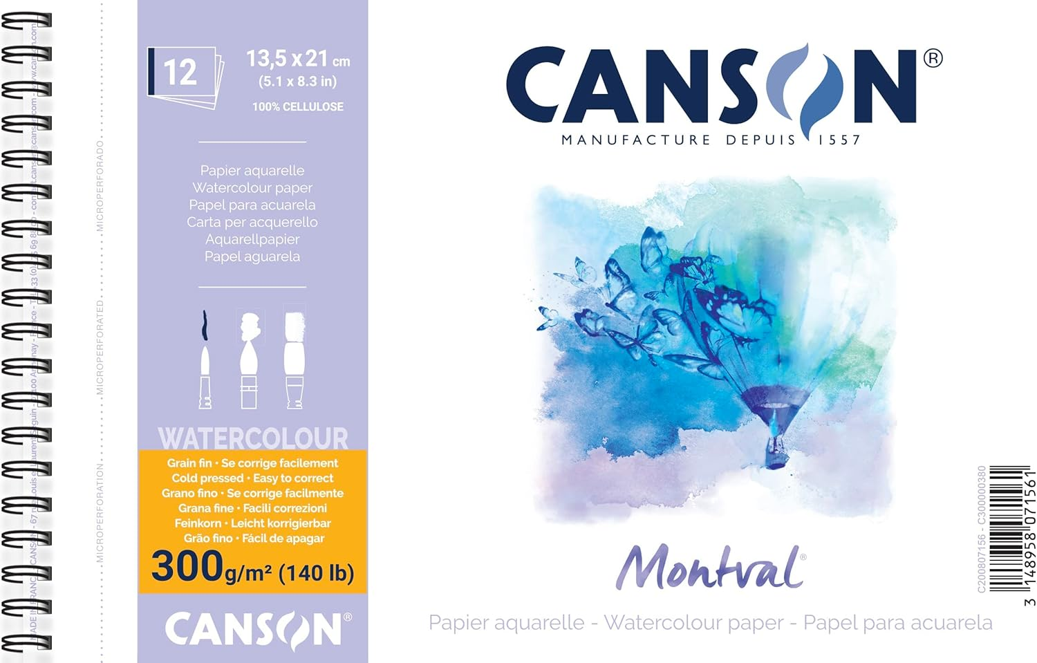 Montval Spiral Notebook 13.5 X 21 Cm 12 Sheets 300Gsm image number 2