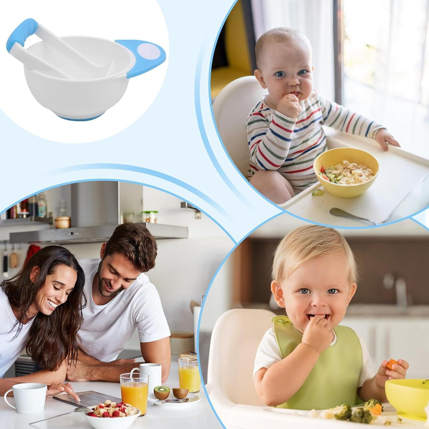 Mashing Bowl Baby | Baby Food Processor Maker with Long Handle | Non Slip Baby Food Masher and Bowl Set | Fruit Vegetable Mash Weaning Bowl Baby Food Blenders for Food Presses image number 2