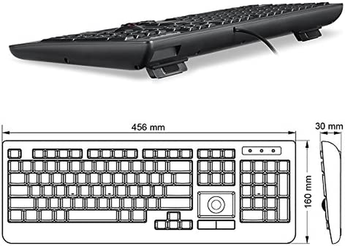 Perixx PERIBOARD-513II Wired USB Keyboard with Touchpad, Membrane Key Trackpad Keyboard with 10 Hot Keys, Black, Full US Layout image number 6