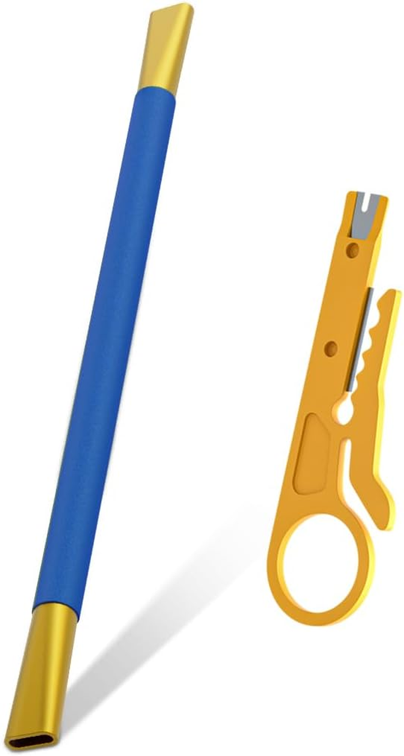 Network Cable Looser Mini Engineer Wire Stripper Wire Straightener Dual Twisted Wire Separators for CAT7/CAT6A/CAT6/CAT5 and Telephone Lines(Blue)