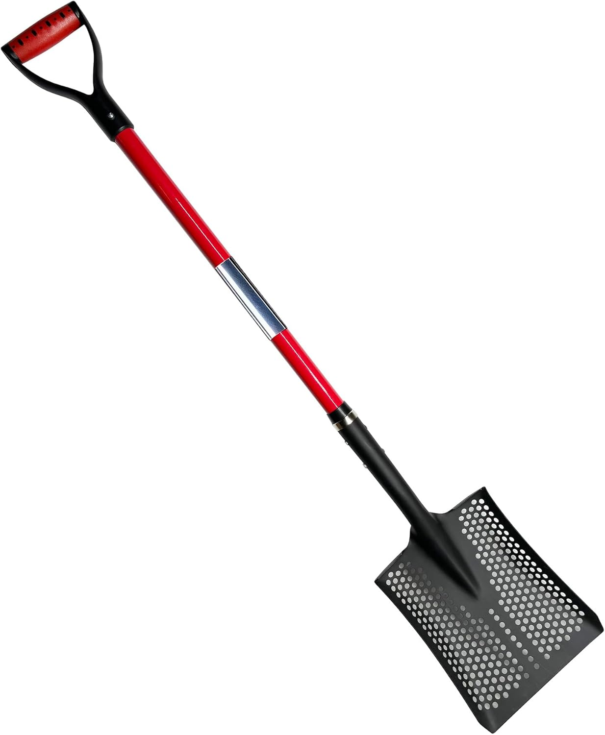 Virellisee 53.5" Sand Sifter Shovel, Heavy Duty Sand Sifter Square Cleaning Scoop Grip for Beach, Chicken Coop Poop Shovel -Black image number 4