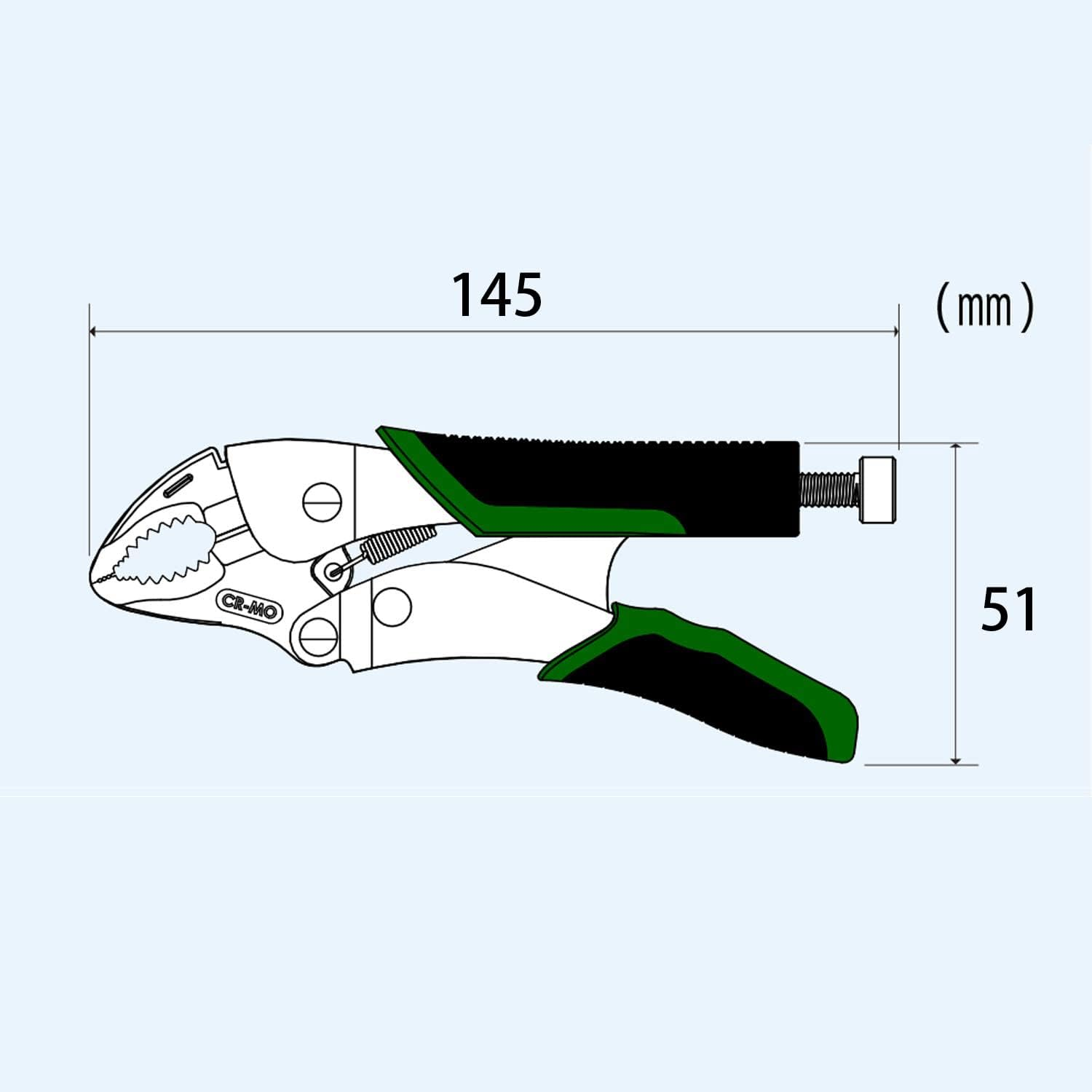 ENGINEER Pz-64 Locking Pliers, Black/Green image number 1