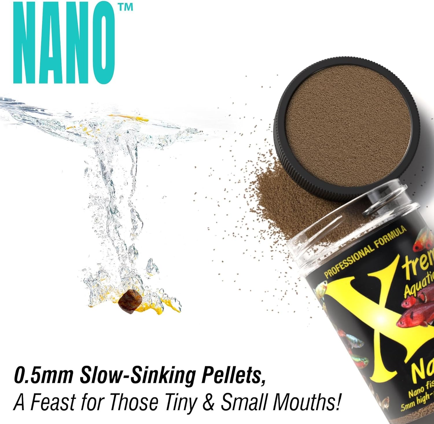 Xtreme Aquatic Food Nano 0.5Mm High-Protein Sinking Pellets for All Nano Fish and Fry 255 Grams (9Oz) image number 5