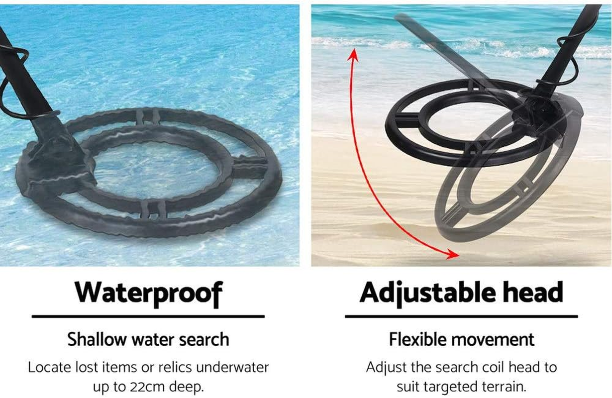 Weisshorn Metal Detector, 220Mm Deep Searching Sensitive Pinpointer Finder Bounty Hunter Portable Tracker Gold Detectors Handheld Outdoor Beach Camping Detecting Equipment, with Headphone LCD Black image number 1