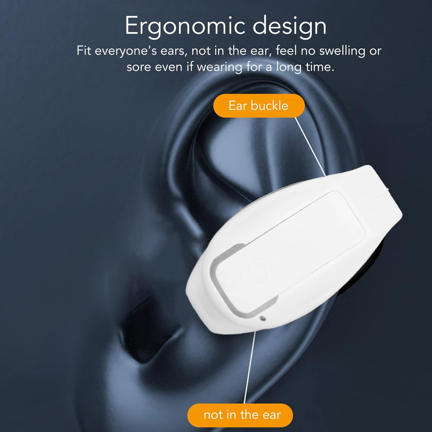 GD28 Open Ear Headphones, IPX4 Waterproof, Ergonomic Clip on Open Ear Headphones, Hifi Stereo Wireless Bluetooth 5.3 Single Earphones for Running, Cycling, Driving (White) image number 6