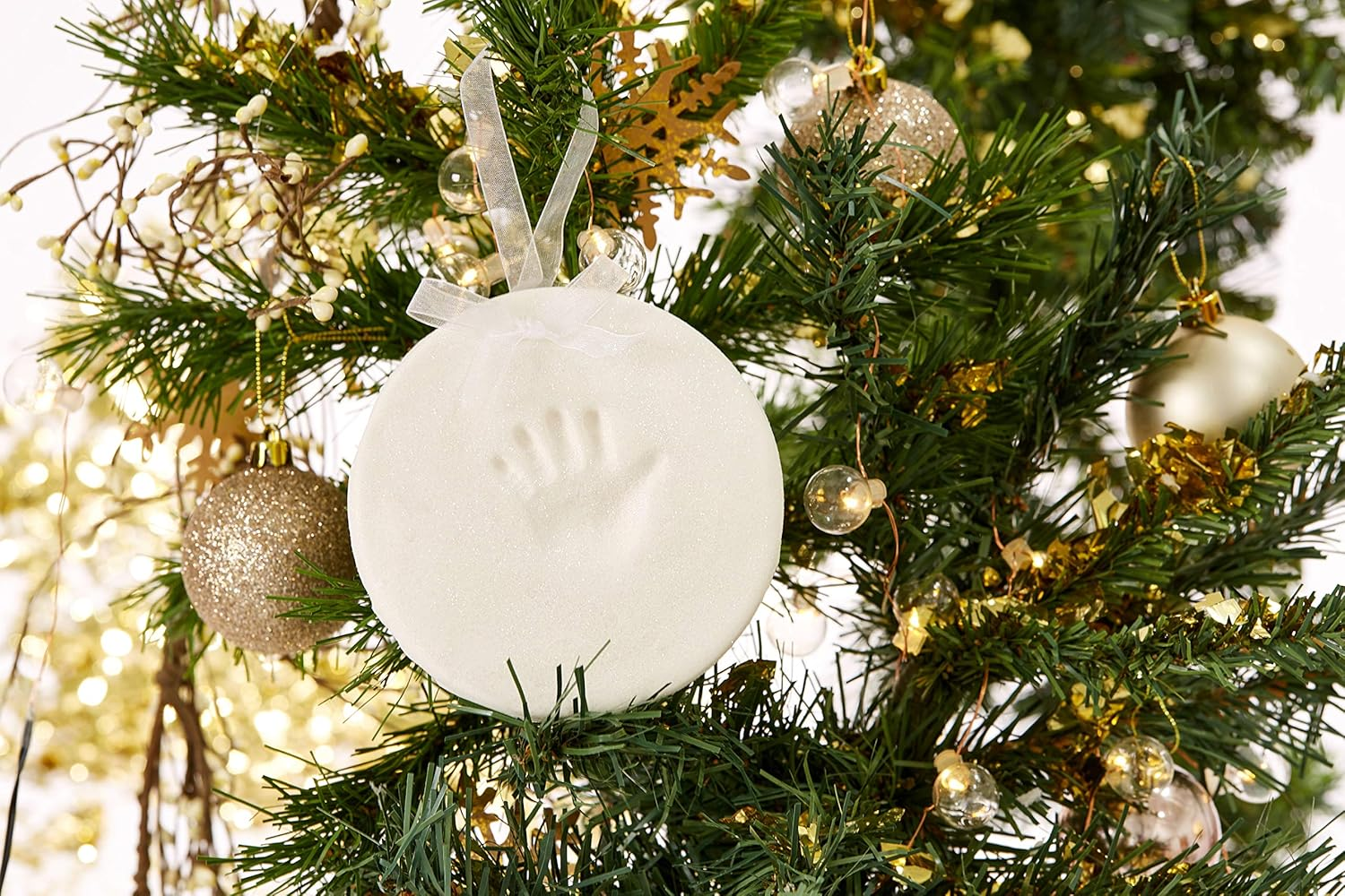 Pearhead Babyprints Handprint or Footprint Holiday Glitter Ornament image number 3