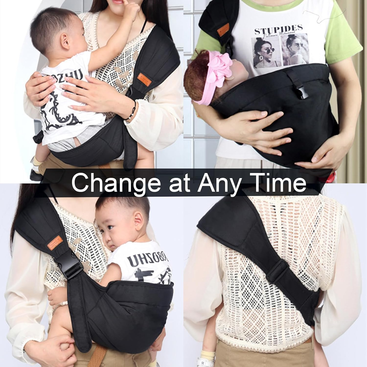 Zurligi Baby Carrier Toddler Sling Multifunction Ergonomic, Non-Slip Side Kid Holder Chest Wrap, Adjustable Size Breathable Sling Carrier for Outdoor Travel Nursing