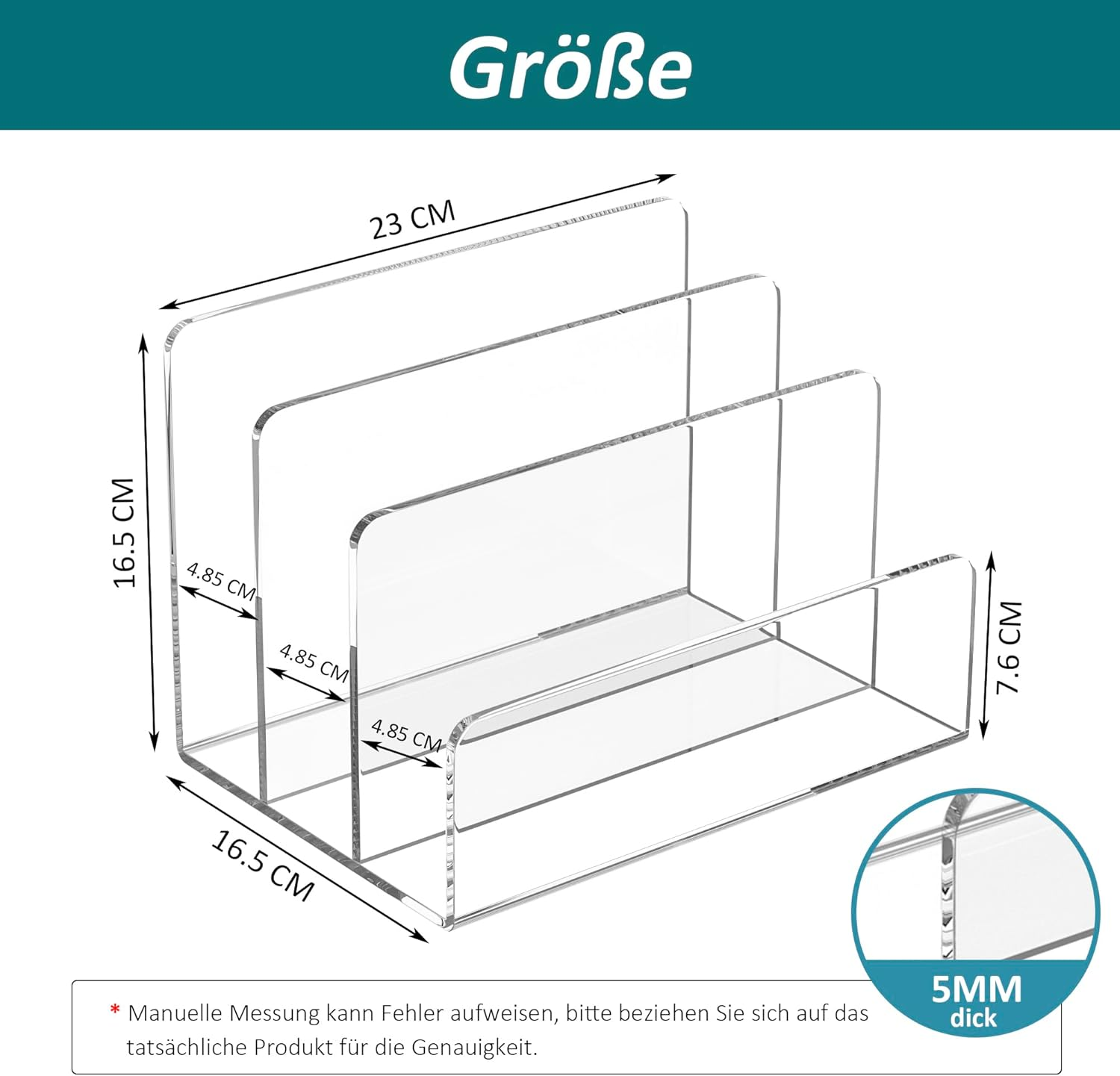 Sezanrpt Acrylic File Holder 3 Compartments Clear Desk Organiser Office Magazine File Folder Organiser Desktop for Calculating Books image number 2