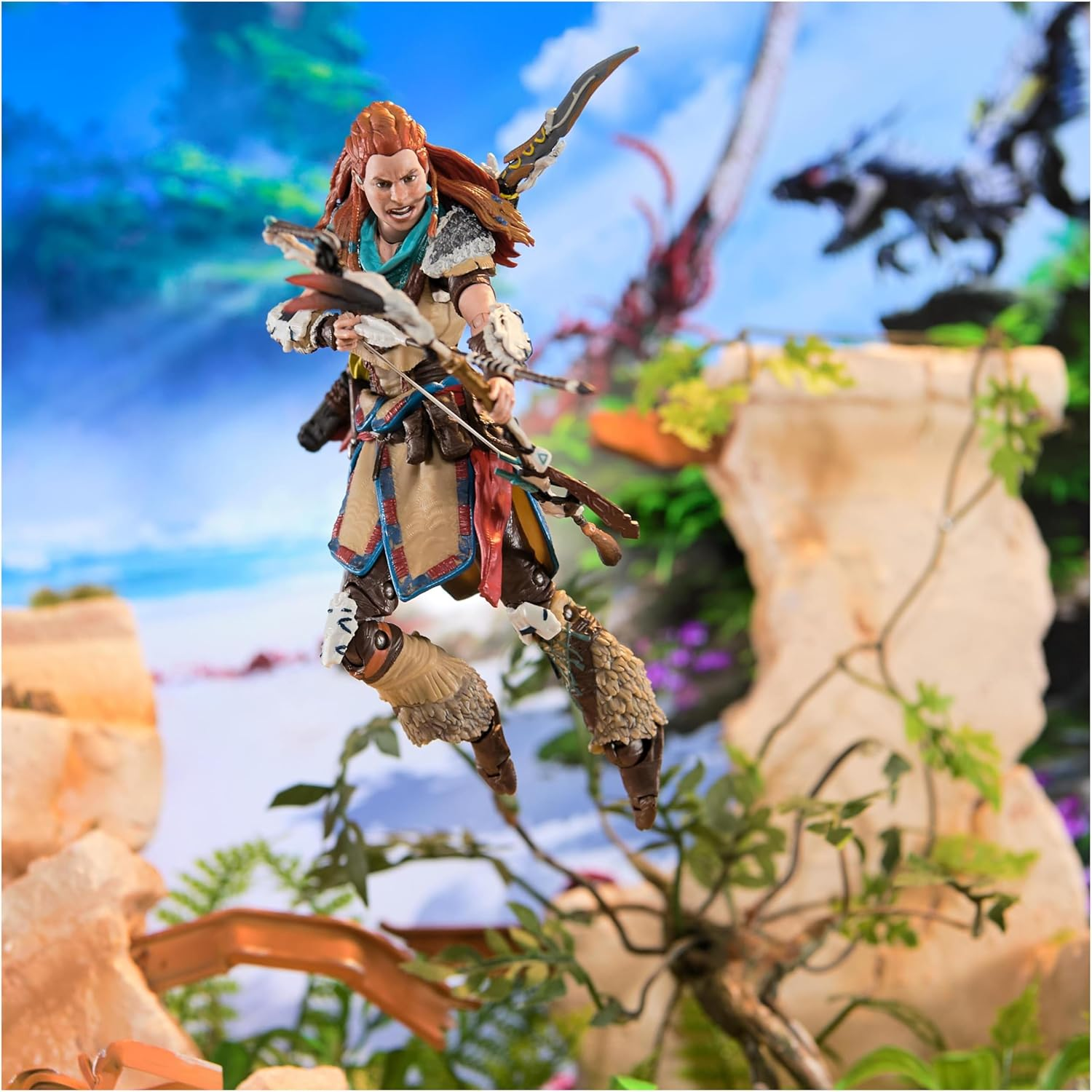 Playstation Horizon Forbidden West, Deluxe 15-Cm Aloy Action Figure with 15 Accessories, the Shapes Collection, for PS5 Fans & Collectors Aged 17+
