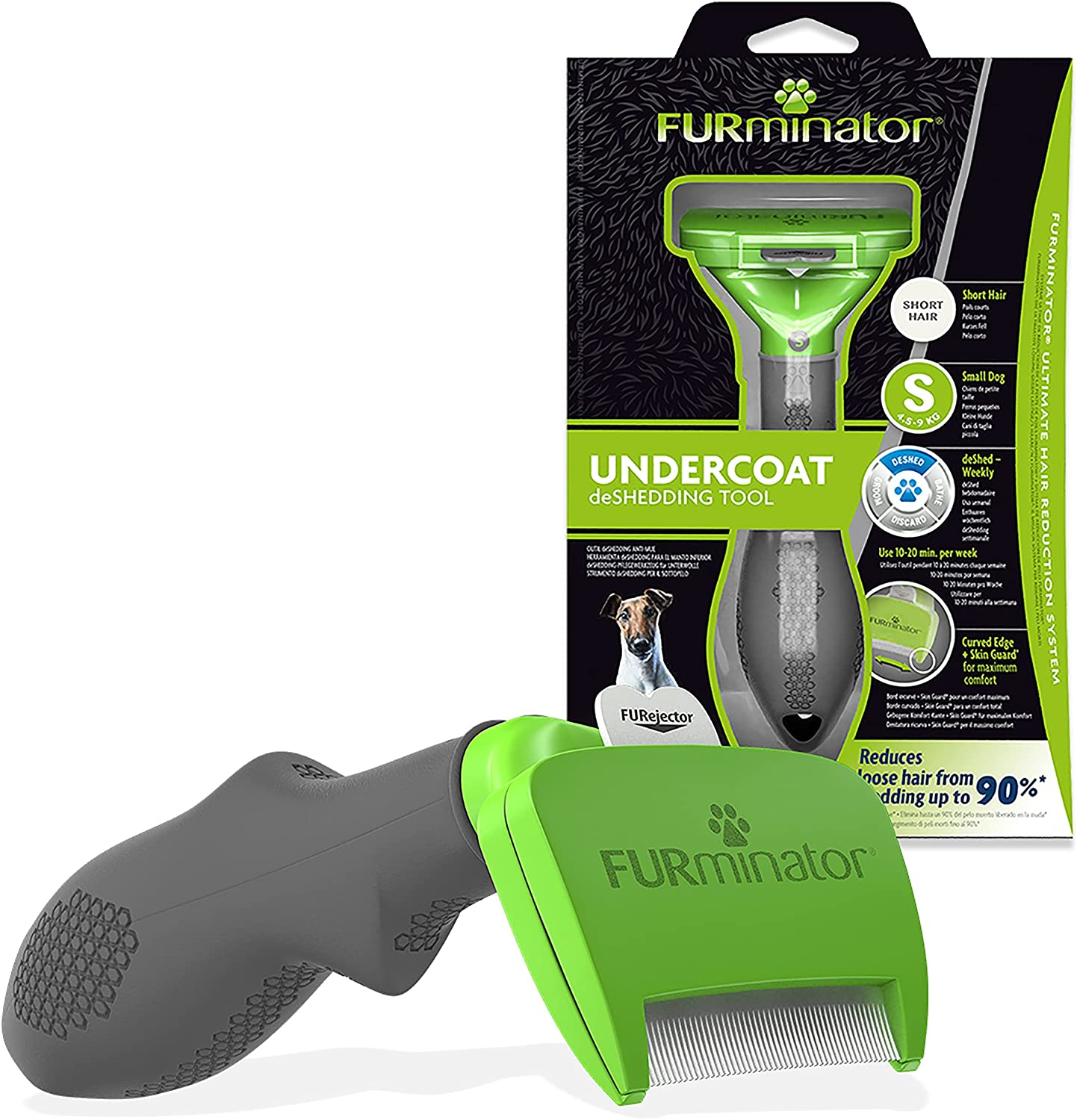 Furminator Undercoat Deshedding Tool for Small Short Hair Dogs 4.5-9 Kg T691653