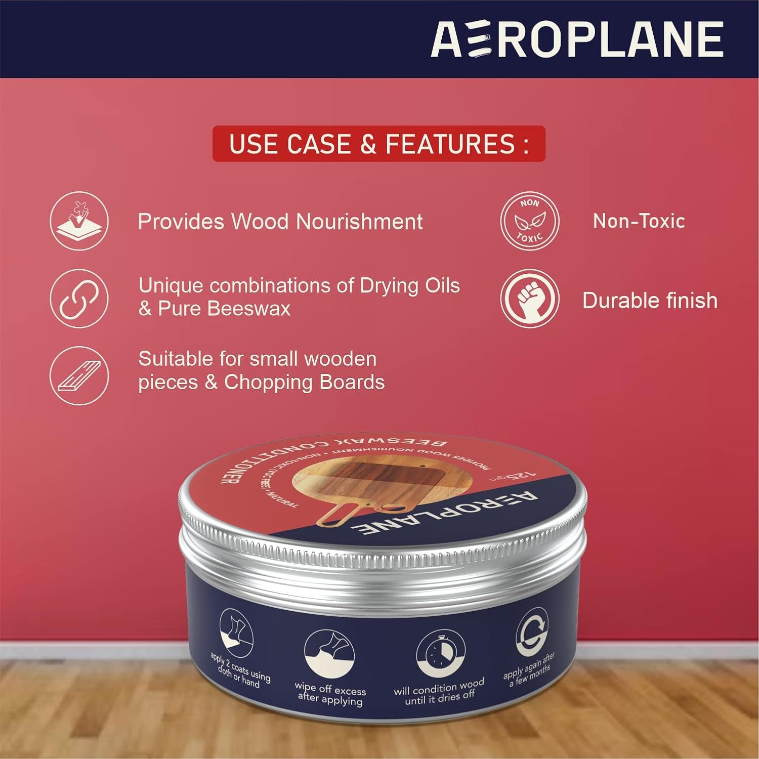 AEROPLANE - Beeswax Conditioner Used for Wood Finishing & Restoration - Wood Varnish | 125 GM image number 2