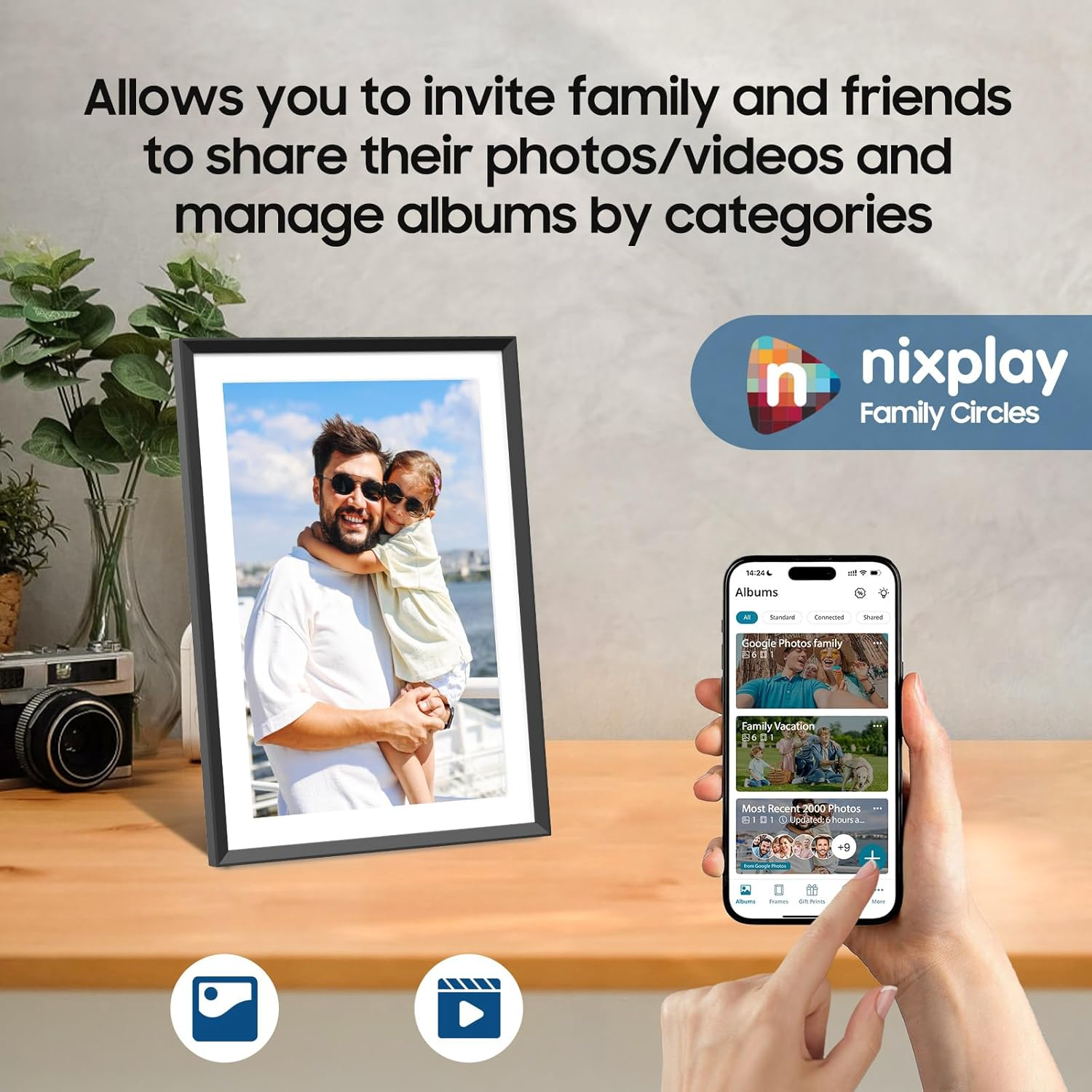 Nixplay 10.1 Inch Digital Photo Frame by Apolosign, Share Photos/Videos via Nixplay App, Wifi Digital Photo Frame with 32GB, Compatible with Alexa Google Photos, image number 6