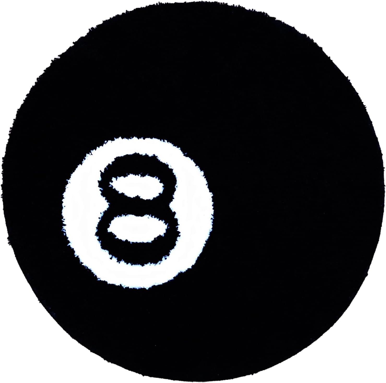 8 Ball Rug, 24"/60Cm Black round Rug Billiard Pool, 8 Ball Carpet, Non-Slip Flocking Floor Area Rug, Absorbent Black Circle Rugs, Cool Rugs Doormat for Living Room Decor (60 * 60CM)