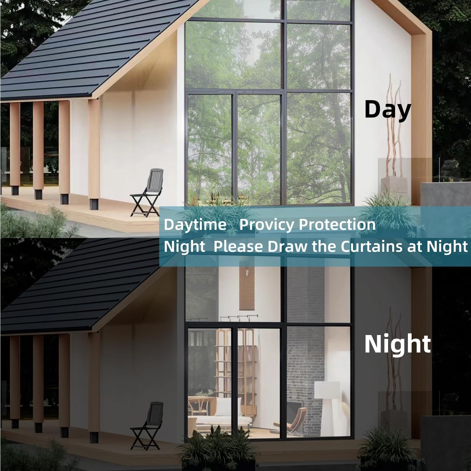 Sun Blocking Privacy Window Film, One Way Window Tint for Home, Daytime Window Privacy See Out Not in Window Cling Mirror Reflective anti UV Sticker for Car&Office(Silver, 45X200Cm) image number 5