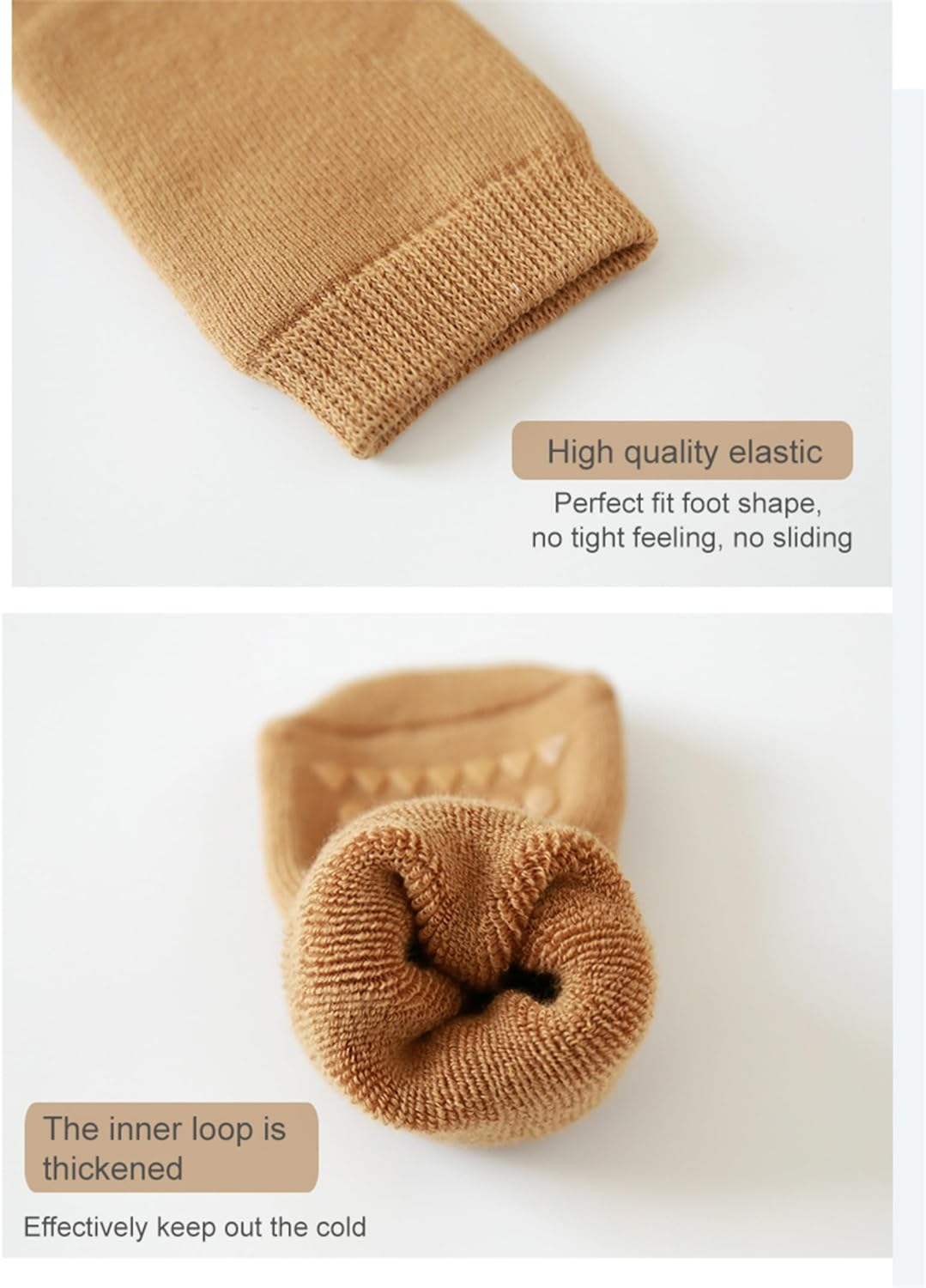 Baby Non Slip Grip Socks Toddler Knee High anti Skid Crew Slipper Crawling Socks for Girls Boys Newborn image number 2