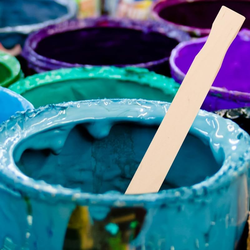 Tofficu Wooden Paint Adjustment Stick 9 Inch Birch Wood Mixing Sticks for Automotive Paint Body Repair and Craft Use Pack of 20 image number 2