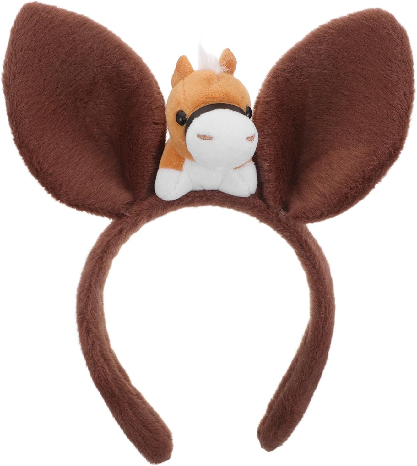 TEHAUX Farm Animal Horse Headband - Costume Hair Accessories - Plush Horse Ear Cartoon Headwear - Funny Animal Ears Headband for Farm Themed Events image number 3