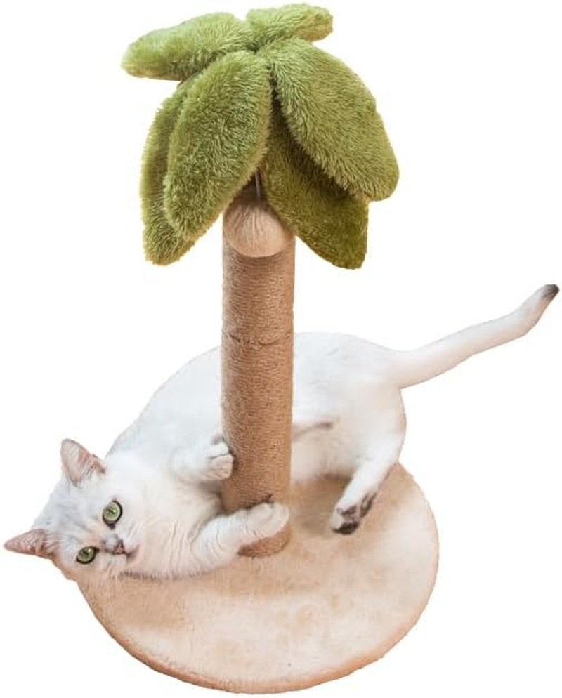 TITIROBA Nail Sharpener Nail Sharpener Pole for Cats, Palm Trees, Cute, Indoor with Pom Poms, Stress Relief, Stylish, Space Saving, Vertical Type, Height 21.3 Inches (54 Cm) image number 1