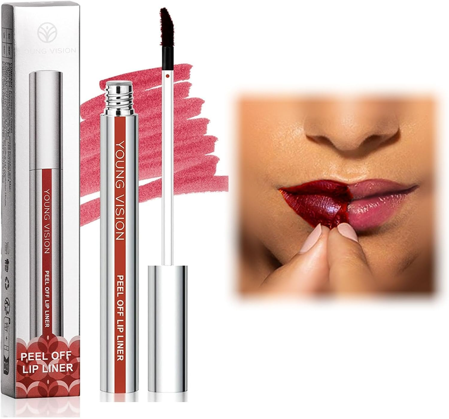 Peel off Lip Stain, Long Lasting Waterproof Peel off Lip Liner, Matte Finish Lip Tint Stain Peel Off，Lip Tint Peel off (Orange, One Size) image number 4