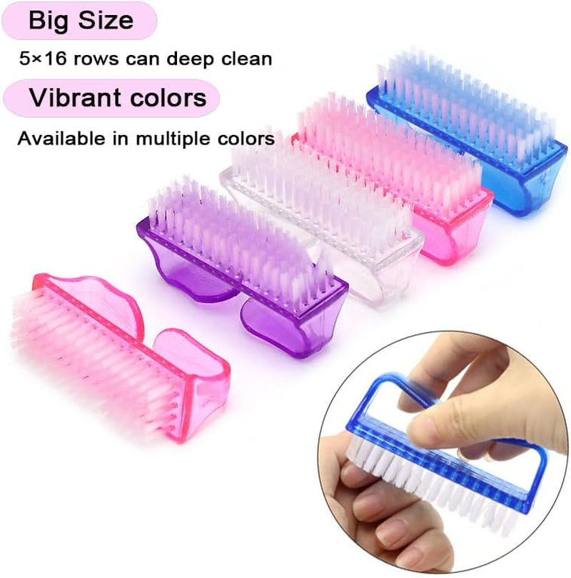 Larbois Handle Grip Nail Brush, Nail Brushes Hand Fingernail Brush Cleaner Scrubbing Kit Pedicure for Toes and Nails Men Women (4 Pack)