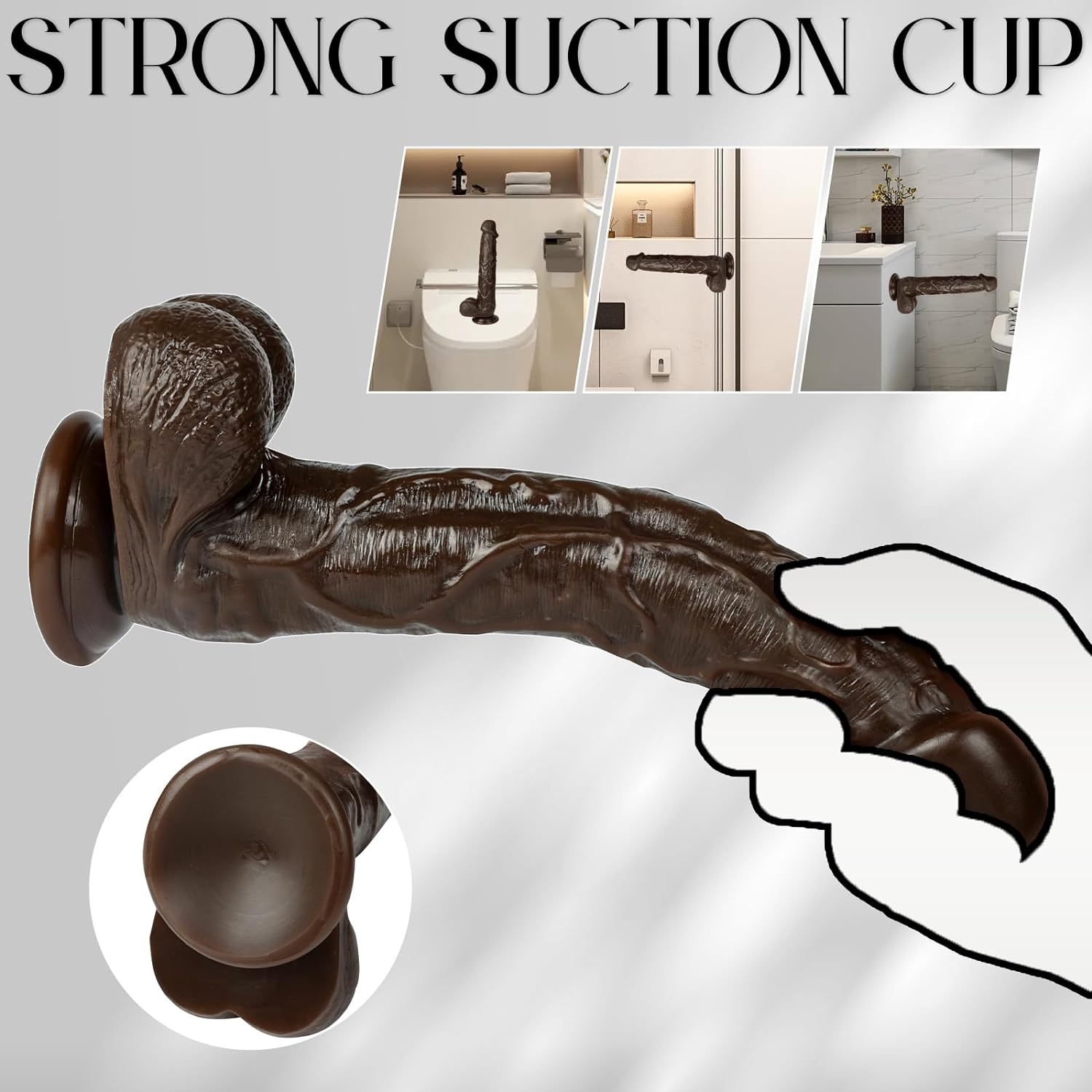 Realistic Dildos, Big Dildos with Strong Suction Cup for Hand-Free Play Vagina G-Spot Anal Simulate, Adult Sexy Toy for Men Women Female Couples image number 4