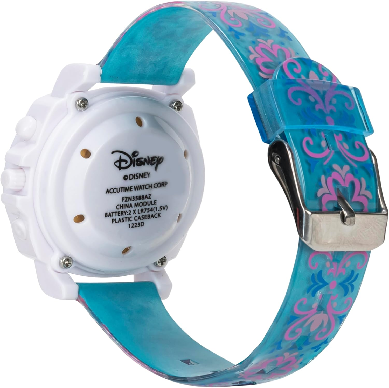 Disney Frozen Digital Watch for Kids with Anna and Elsa Design, Plays "Let It Go" Song, Adjustable Silicone Strap, Clear LCD Display, Ages 4 and Up, Blue, Digital,Quartz Movement