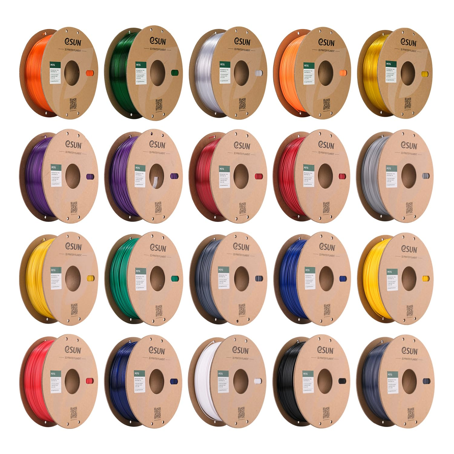 Esun PETG Filament 1.75Mm, 3D Printer Filament PETG, Dimensional Accuracy +/- 0.05Mm, 1KG Spool (2.2 LBS) 3D Printing Filament for 3D Printers,Solid White image number 1