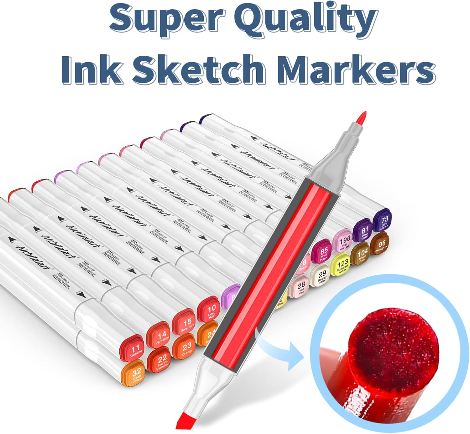80 Colors Alcohol Markers Set, Alchilalart Artist Alcohol Markers, Animation Art Sketching Markers for Adult Kids image number 2