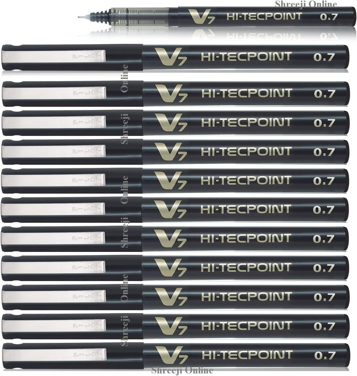Pilot Hi-Tecpoint 0.7Mm Fine Rollerball Pen, Blue (BX V7-L) - Pack of 12